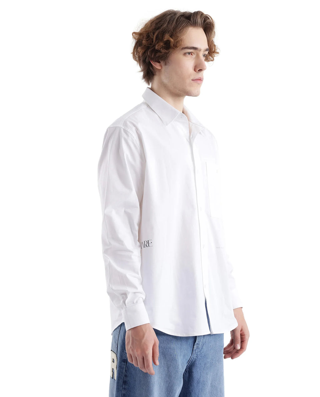 Rare Rabbit Men's Slander White Cotton Plain Regular Fit Full Sleeve Collared Shirt