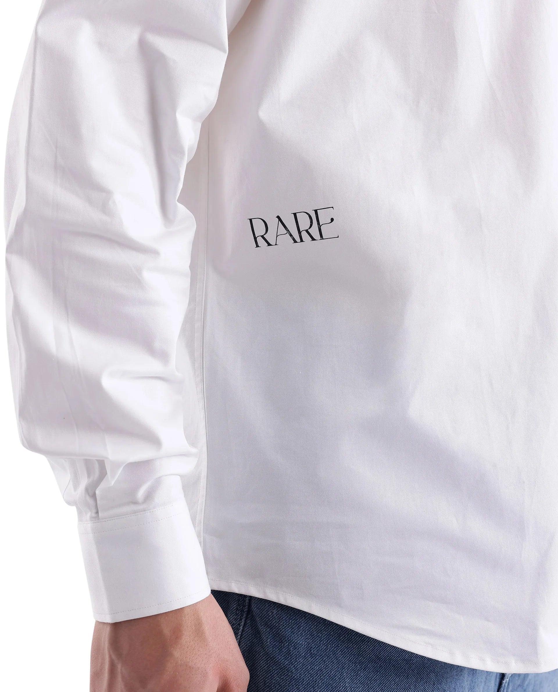 Rare Rabbit Men's Slander White Cotton Plain Regular Fit Full Sleeve Collared Shirt