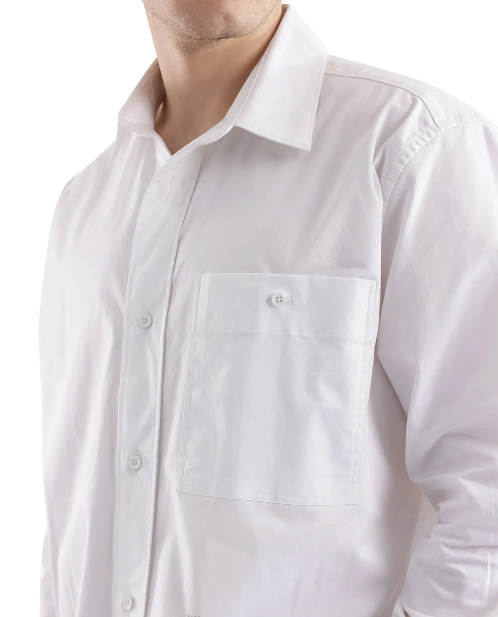 Rare Rabbit Men's Slander White Cotton Plain Regular Fit Full Sleeve Collared Shirt