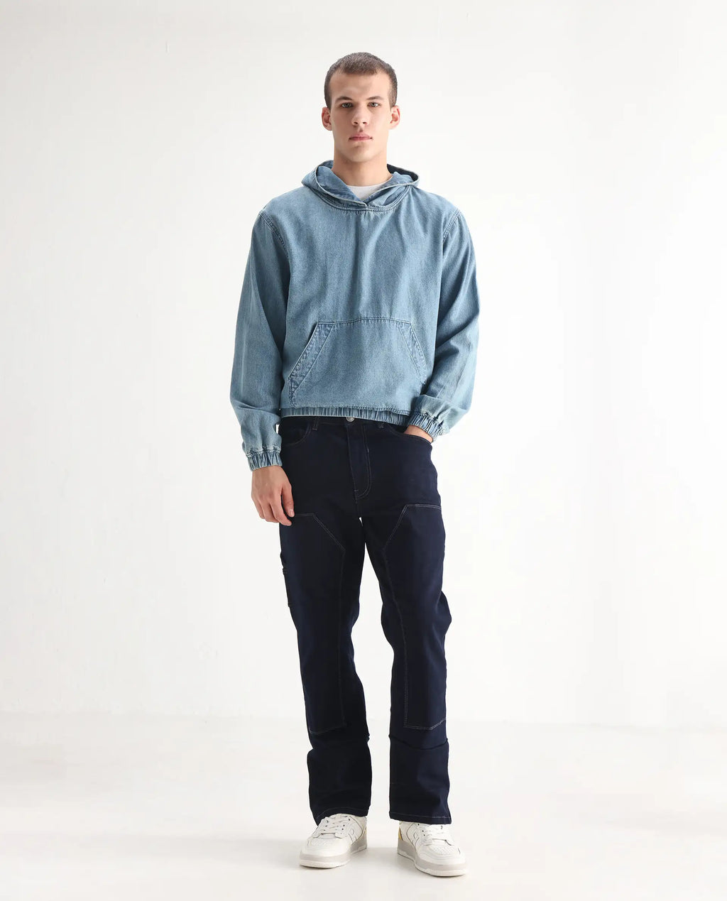 Rare Rabbit Men's Slava Blue Tencel Plain Morris Regular Fit Jeans
