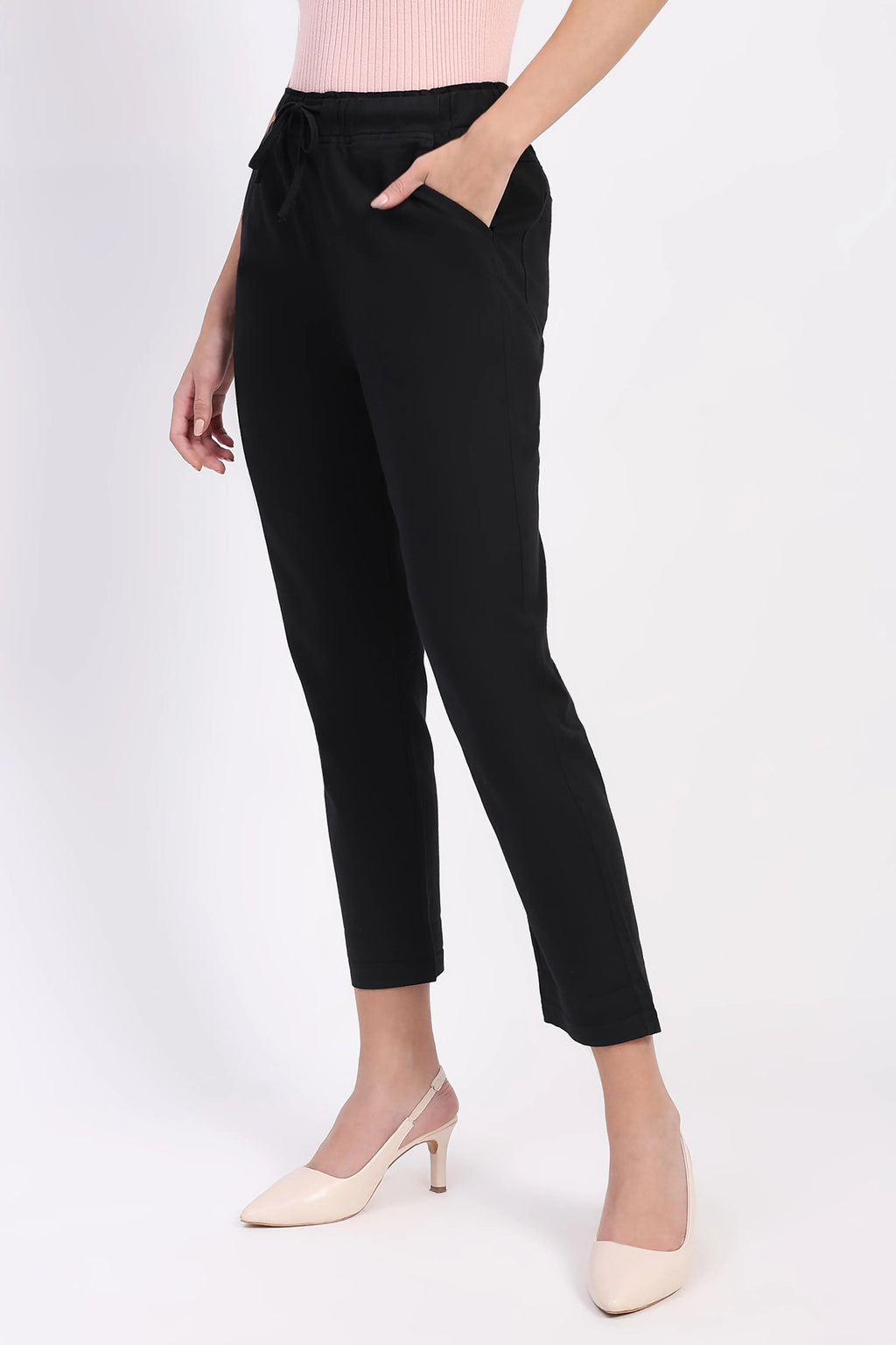 Regular Fit Black Lower With Pockets