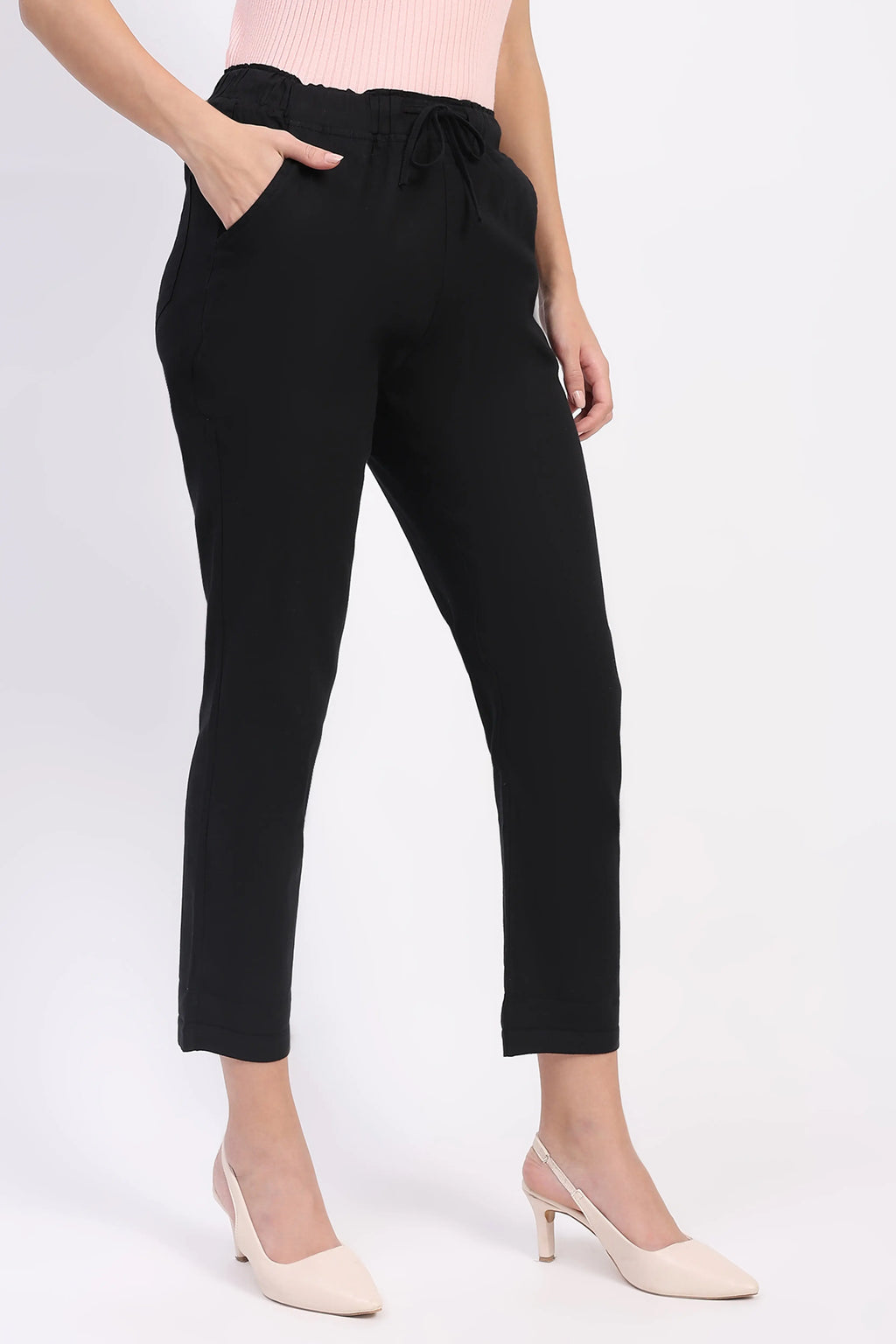Regular Fit Black Lower With Pockets