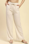 Natural Beige Solid Relaxed Fit Lower