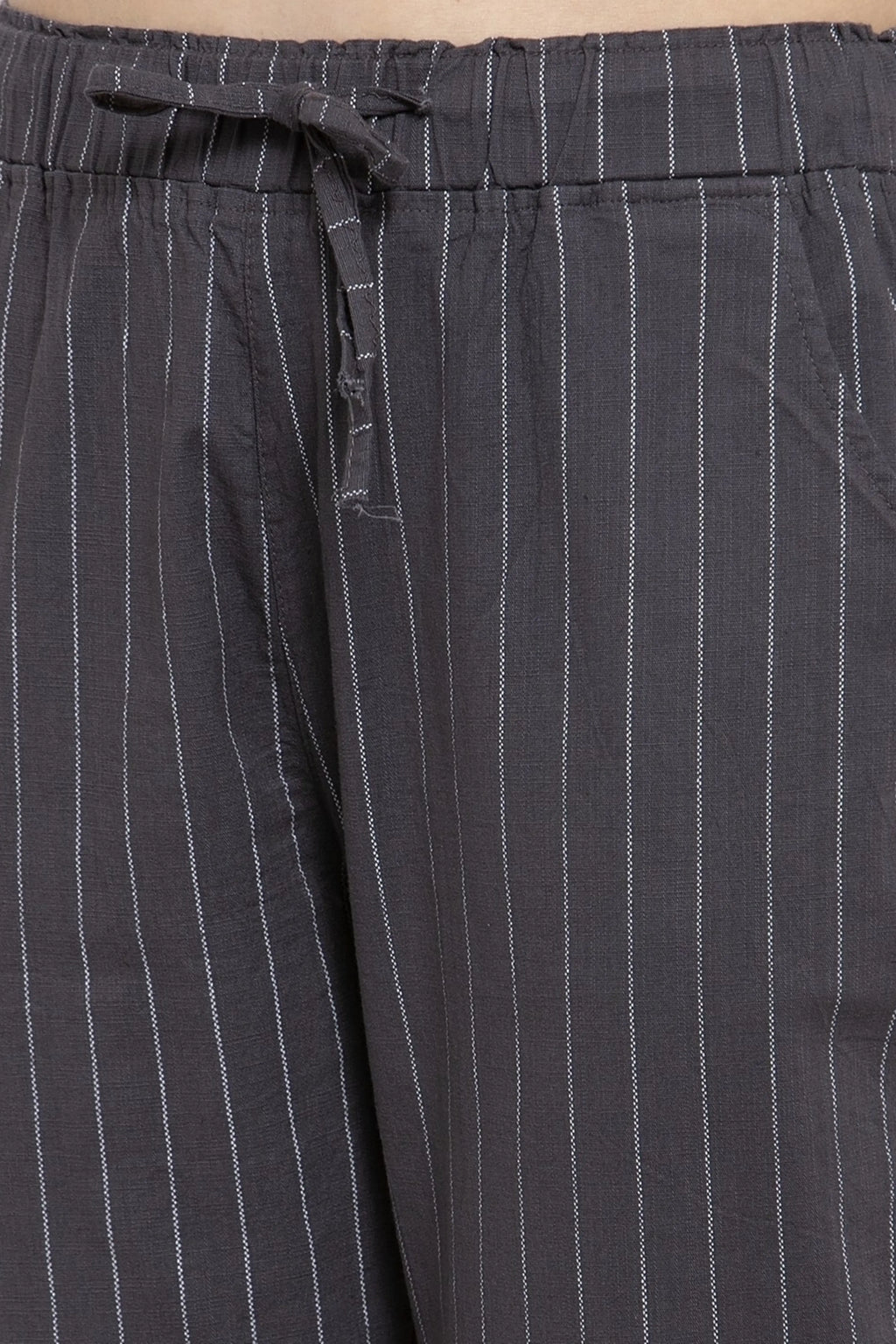 Dark Grey Cotton Regular Fit Lower