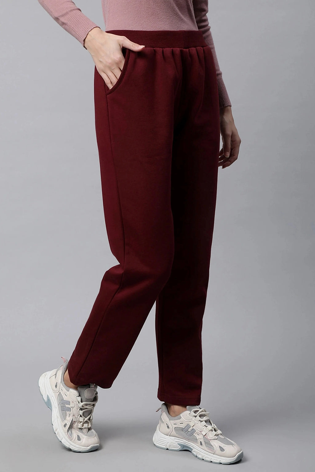 Wine Track Pants With Pockets