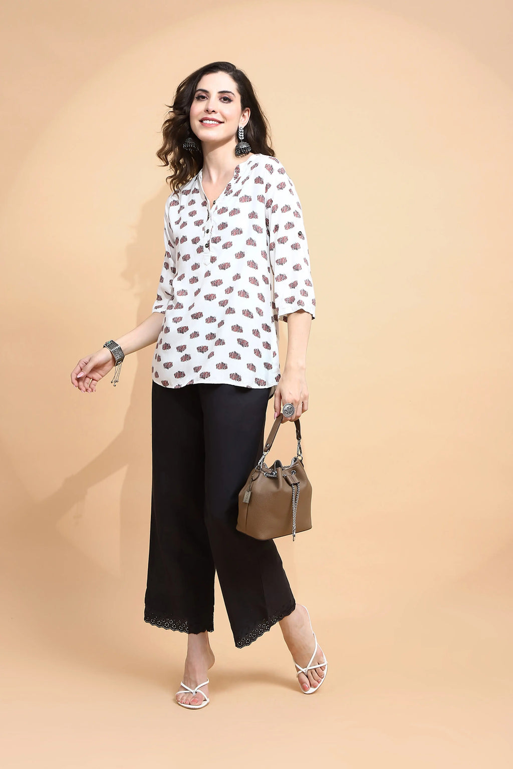 Black Cotton Loose Fit Palazzo
