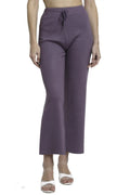 Purple Viscose Knitted Winter Lower
