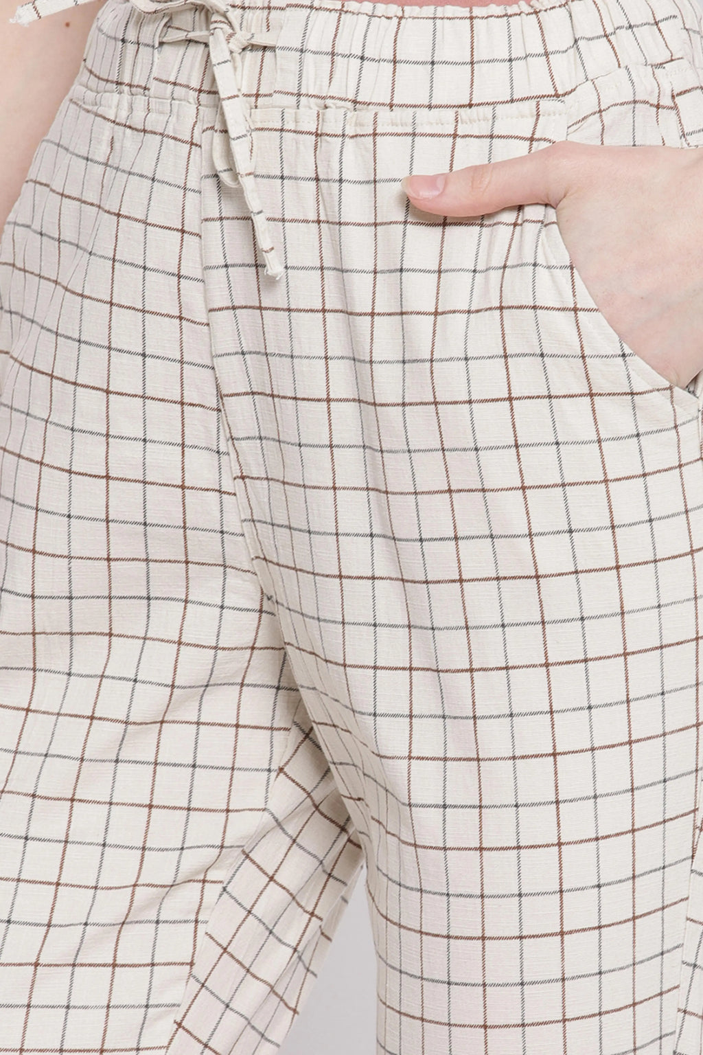 Beige Checkered Lower