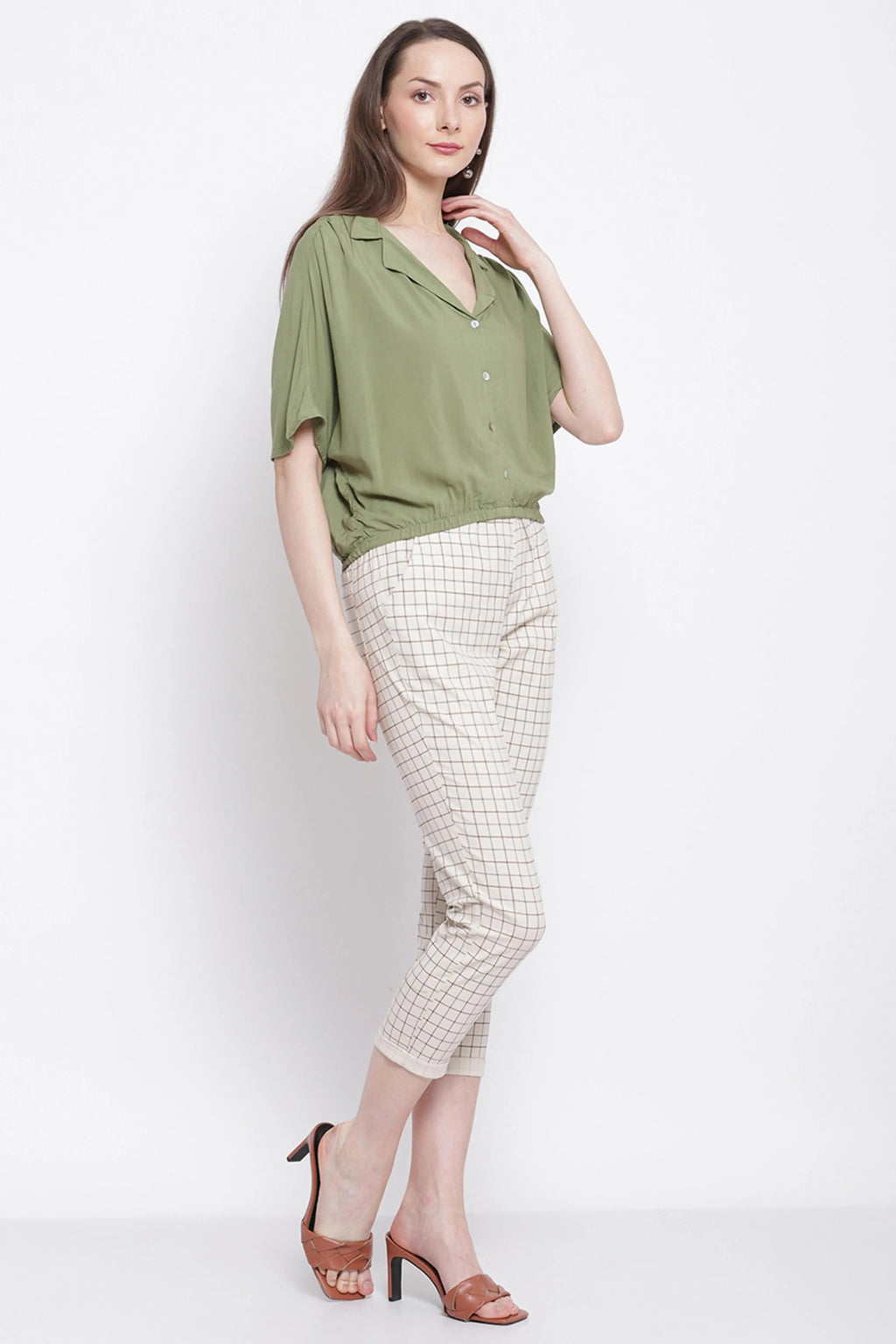 Beige Checkered Lower