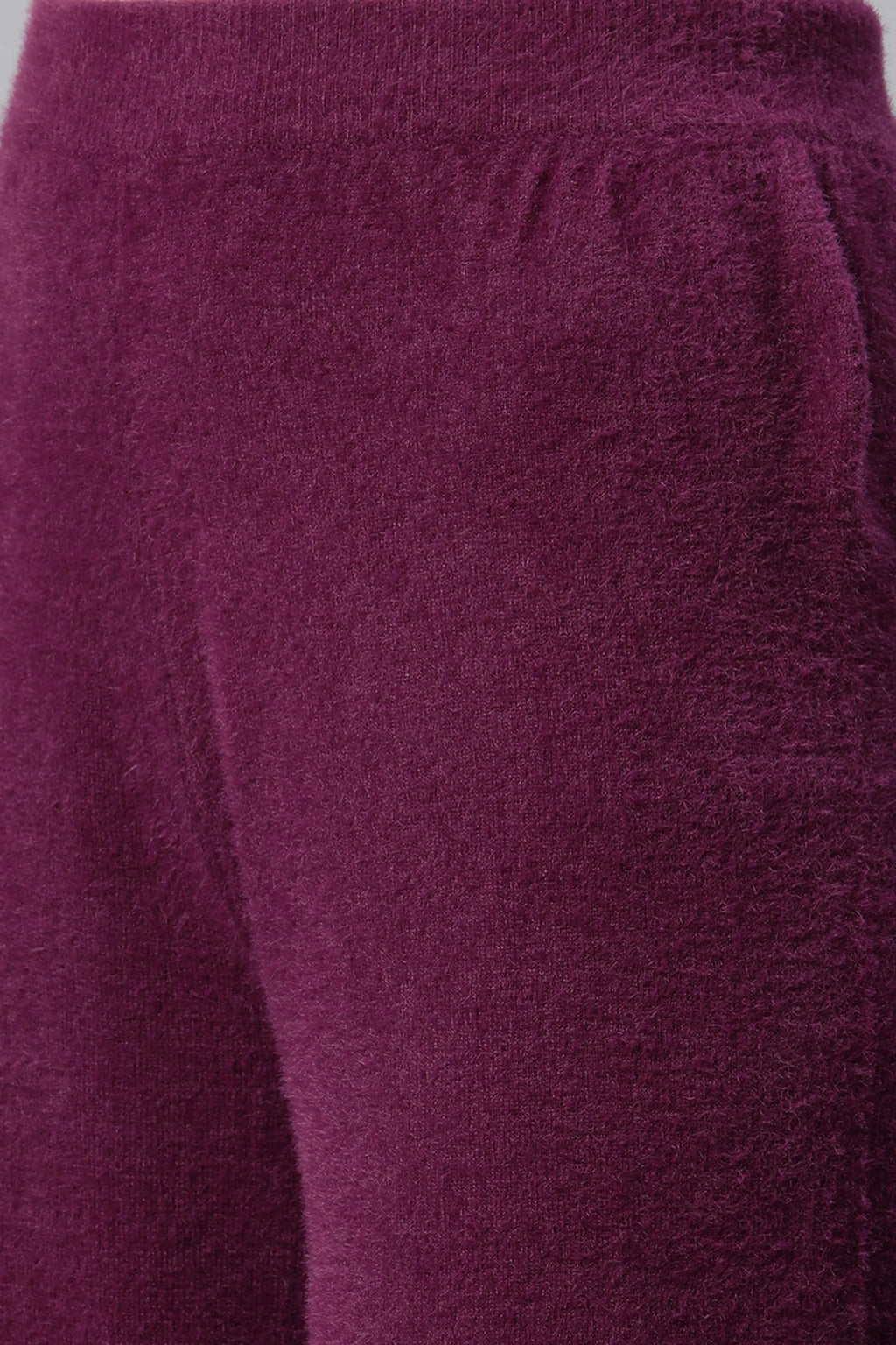Plum Nylon Loose Fit Lower