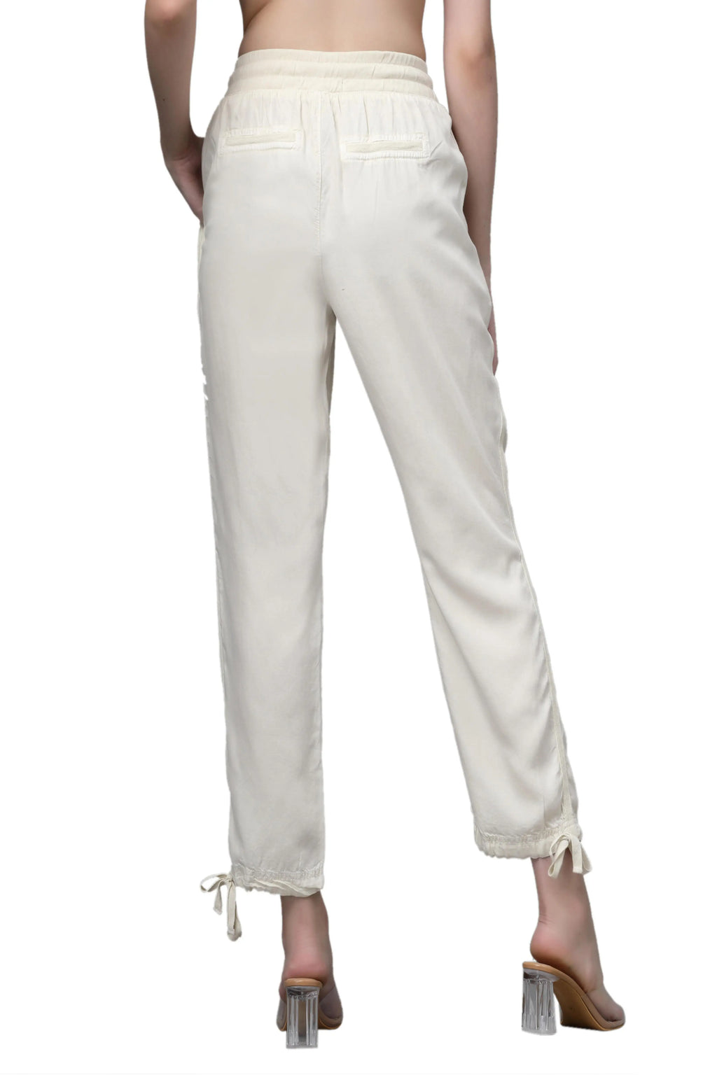 Cream Cotton Solid Lower