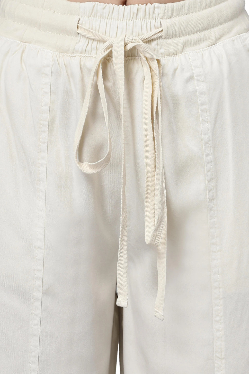 Cream Cotton Solid Lower