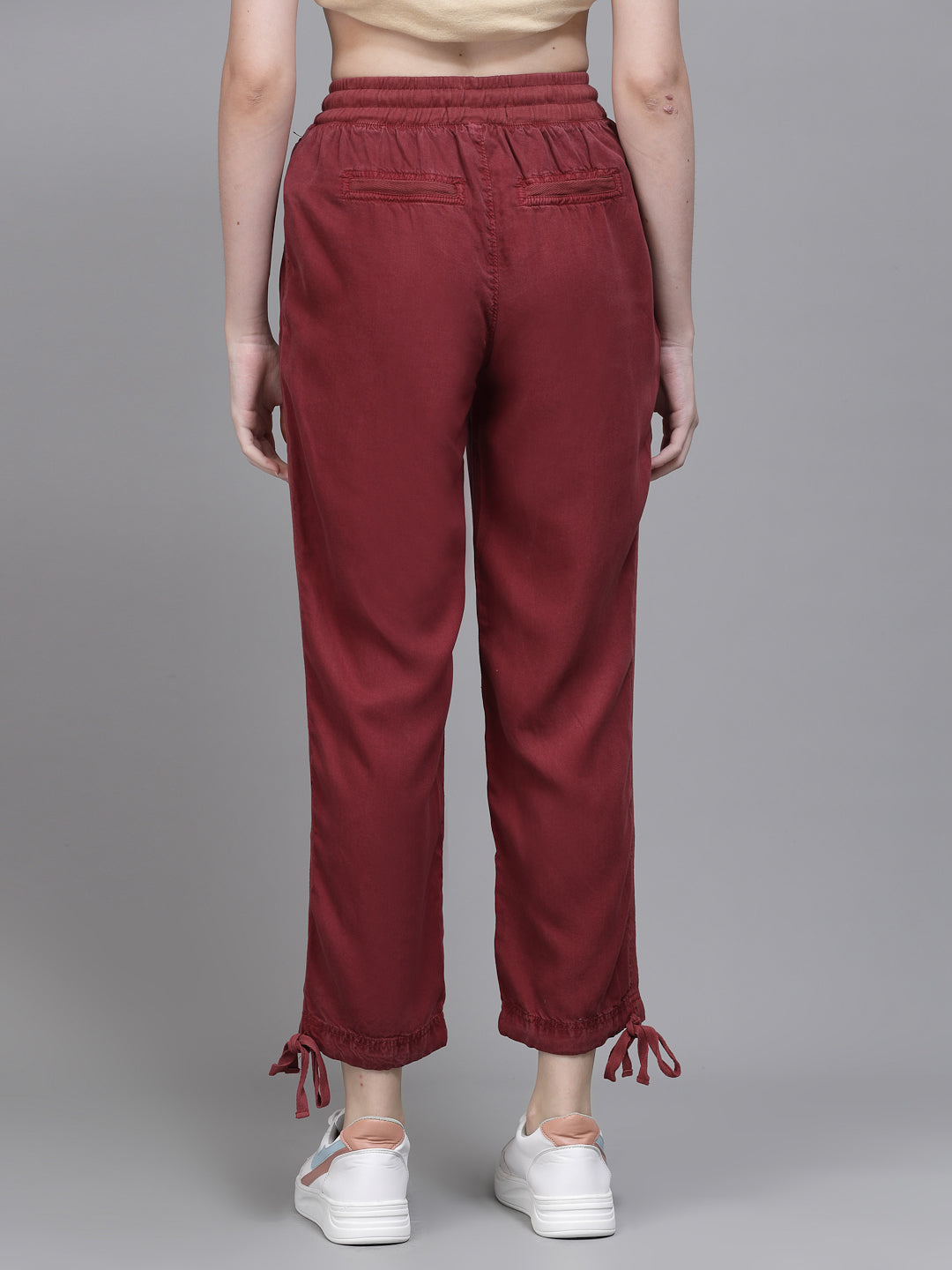 Wine Cotton Solid Lower