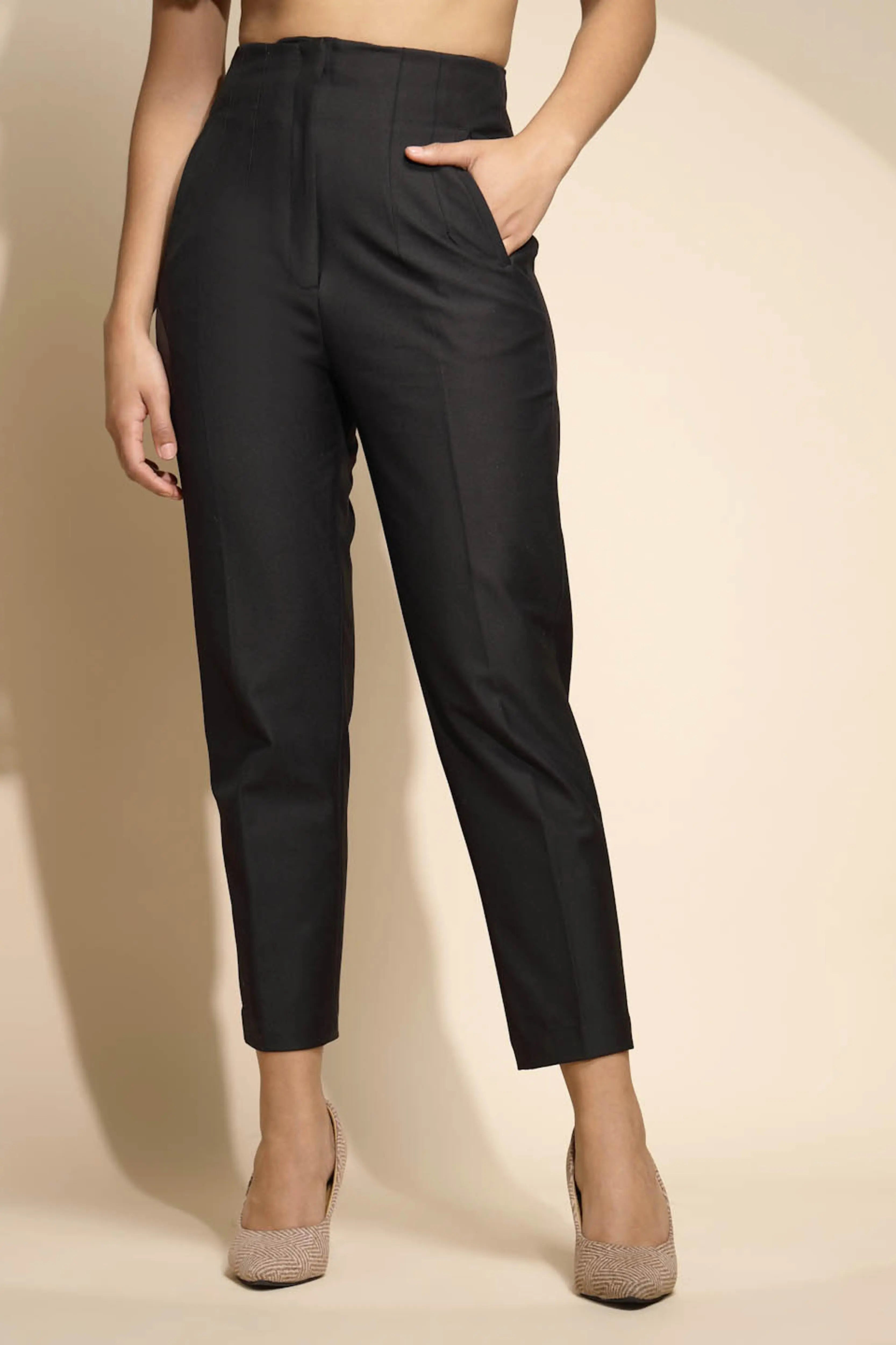 Black Solid Trouser