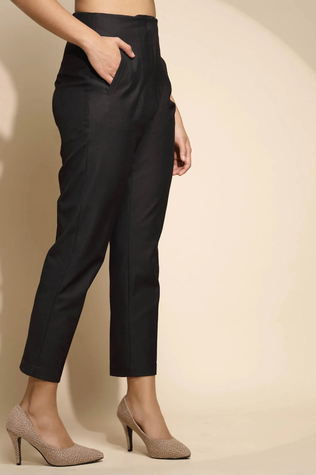 Black Solid Trouser
