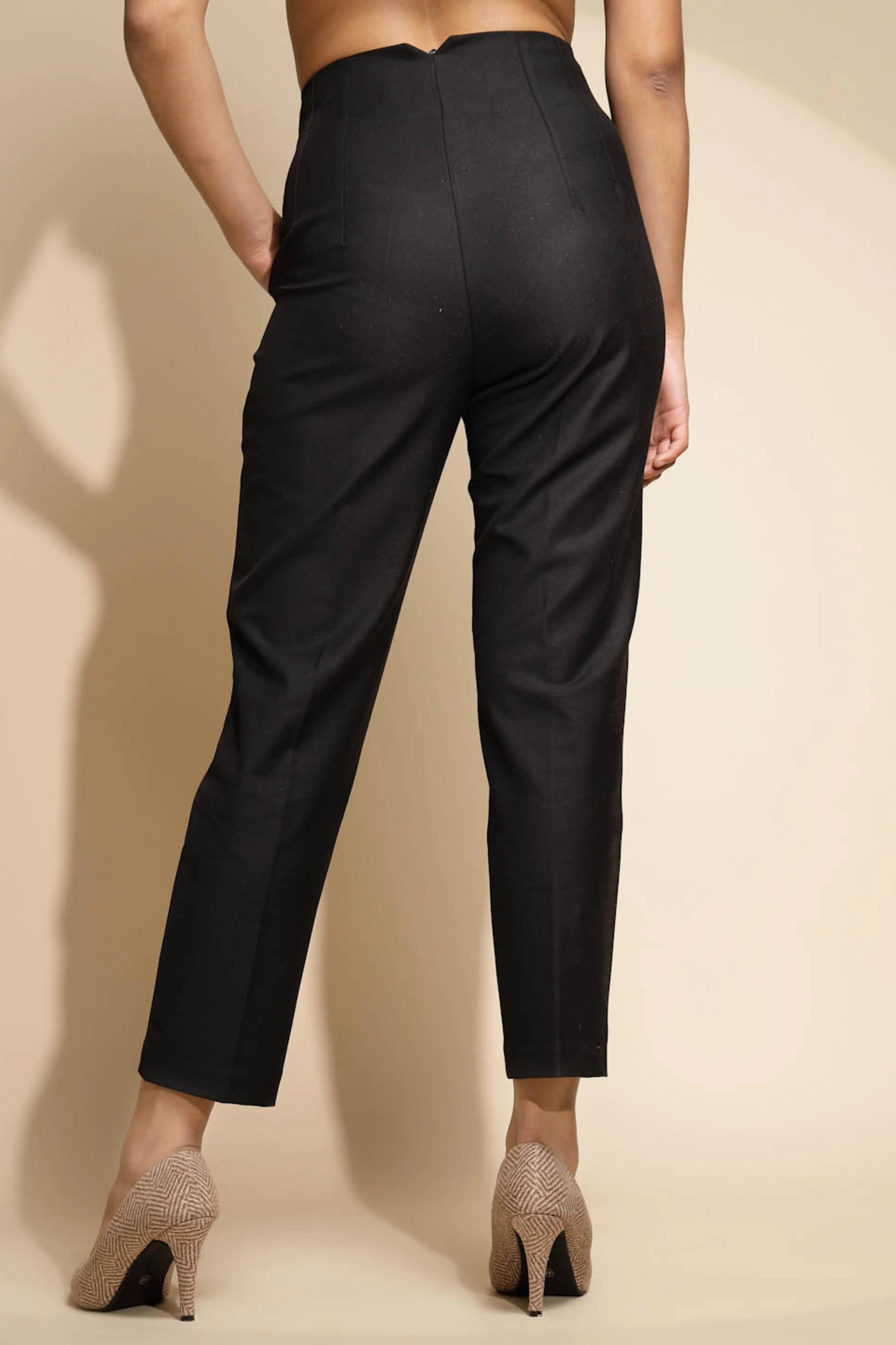 Black Solid Trouser