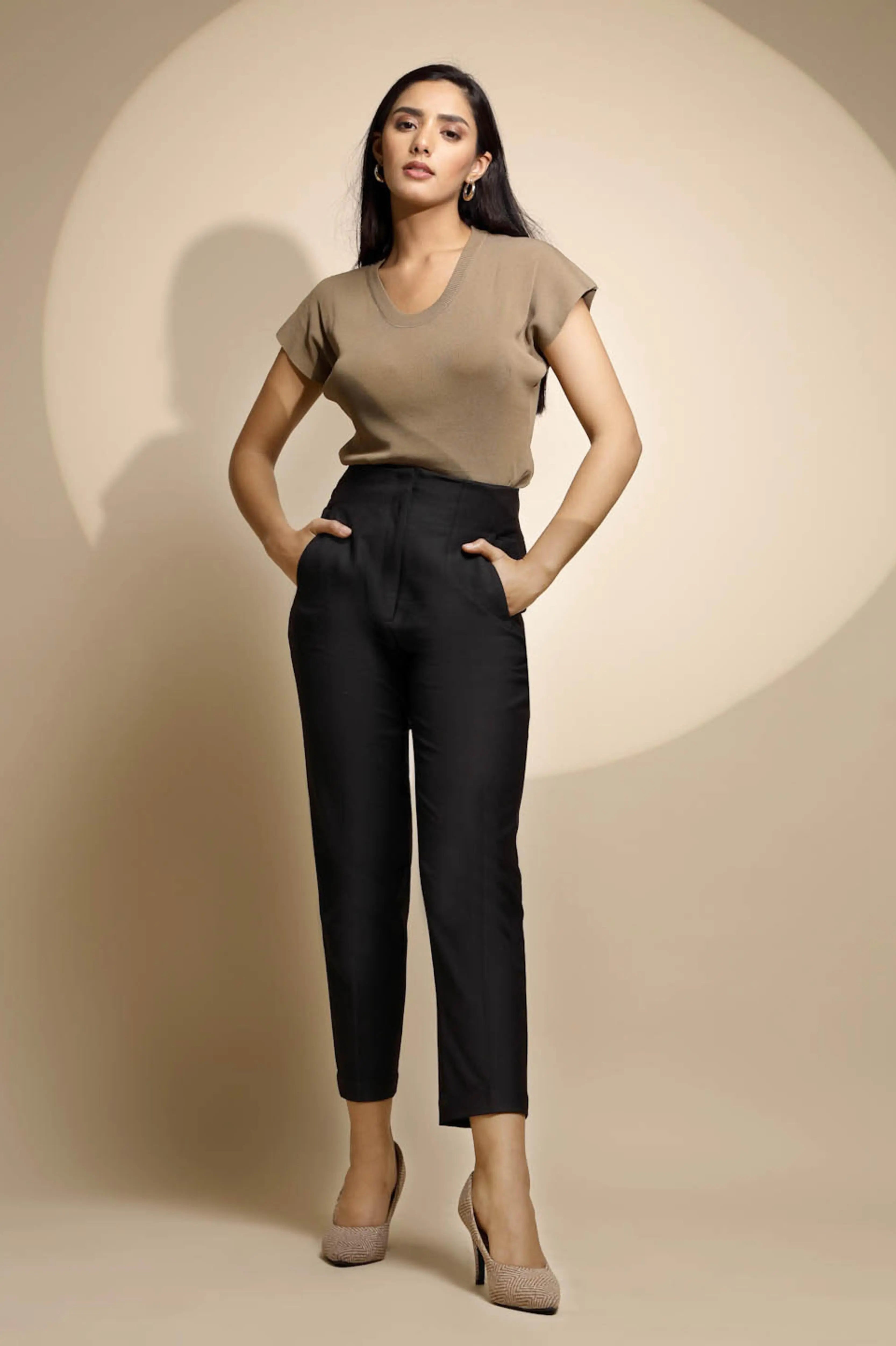 Black Solid Trouser