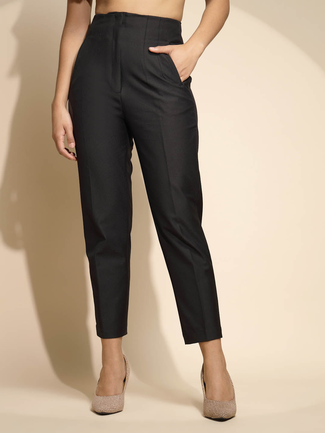 Black Solid Trouser