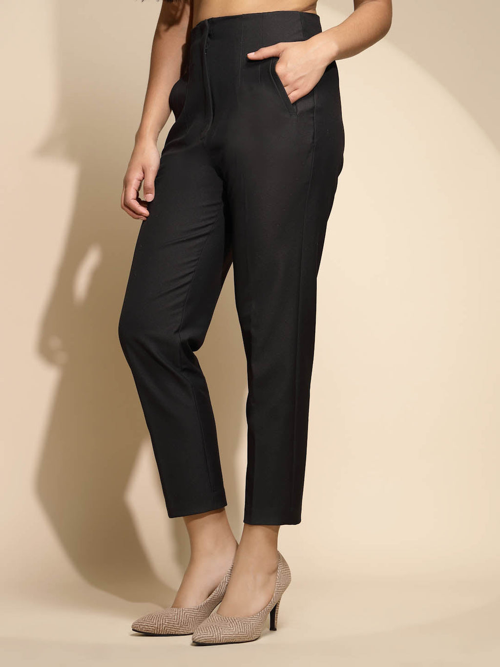 Black Solid Trouser