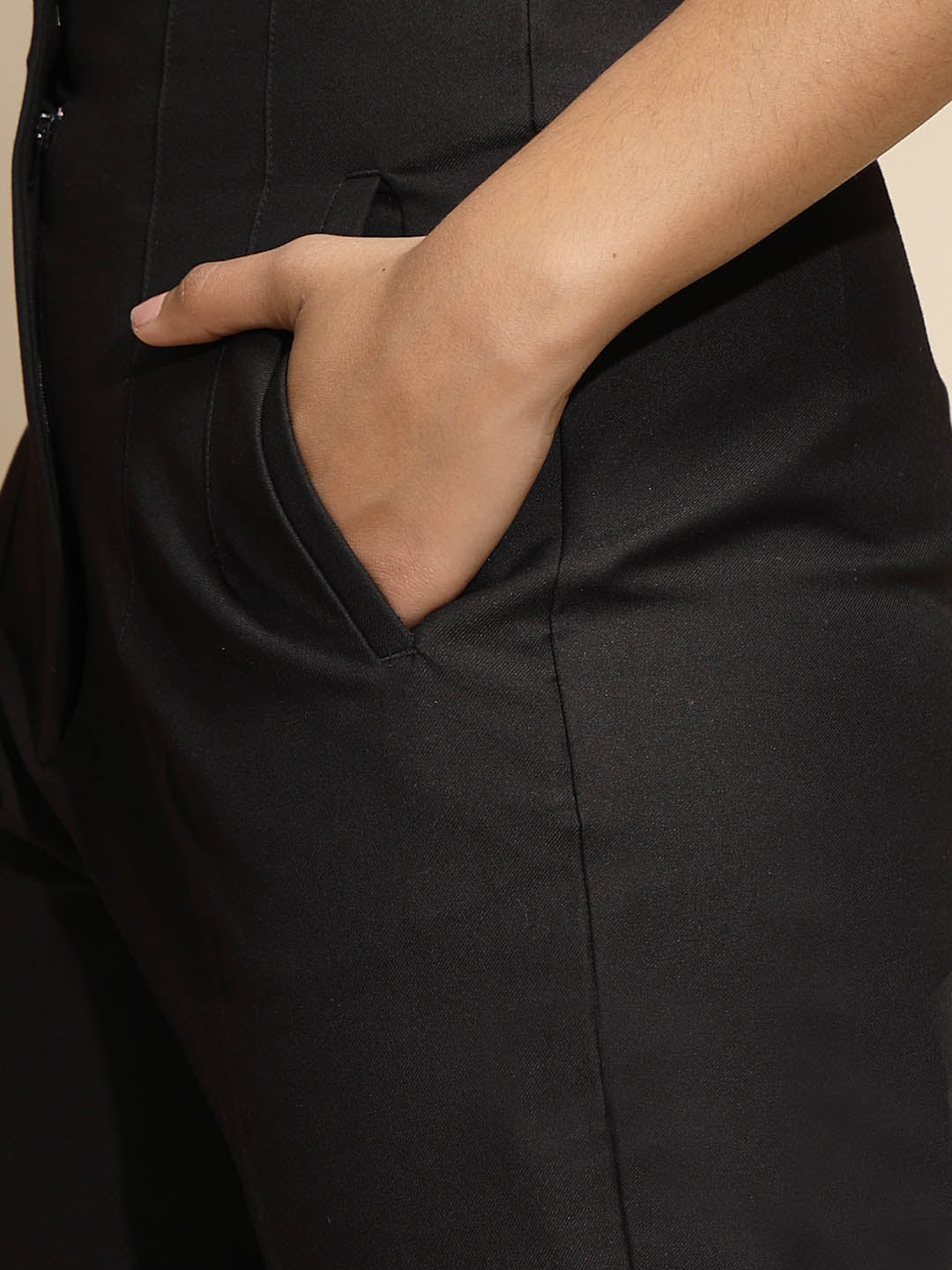 Black Solid Trouser