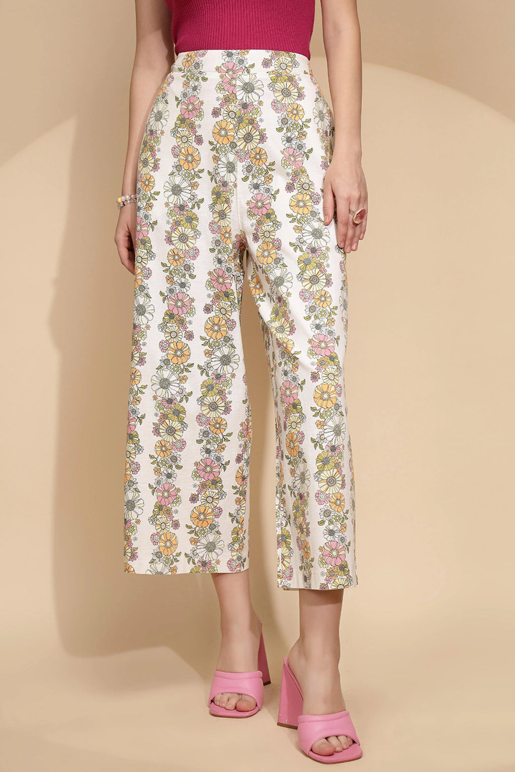 White Cotton Relaxed Fit Lower