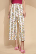White Cotton Relaxed Fit Lower