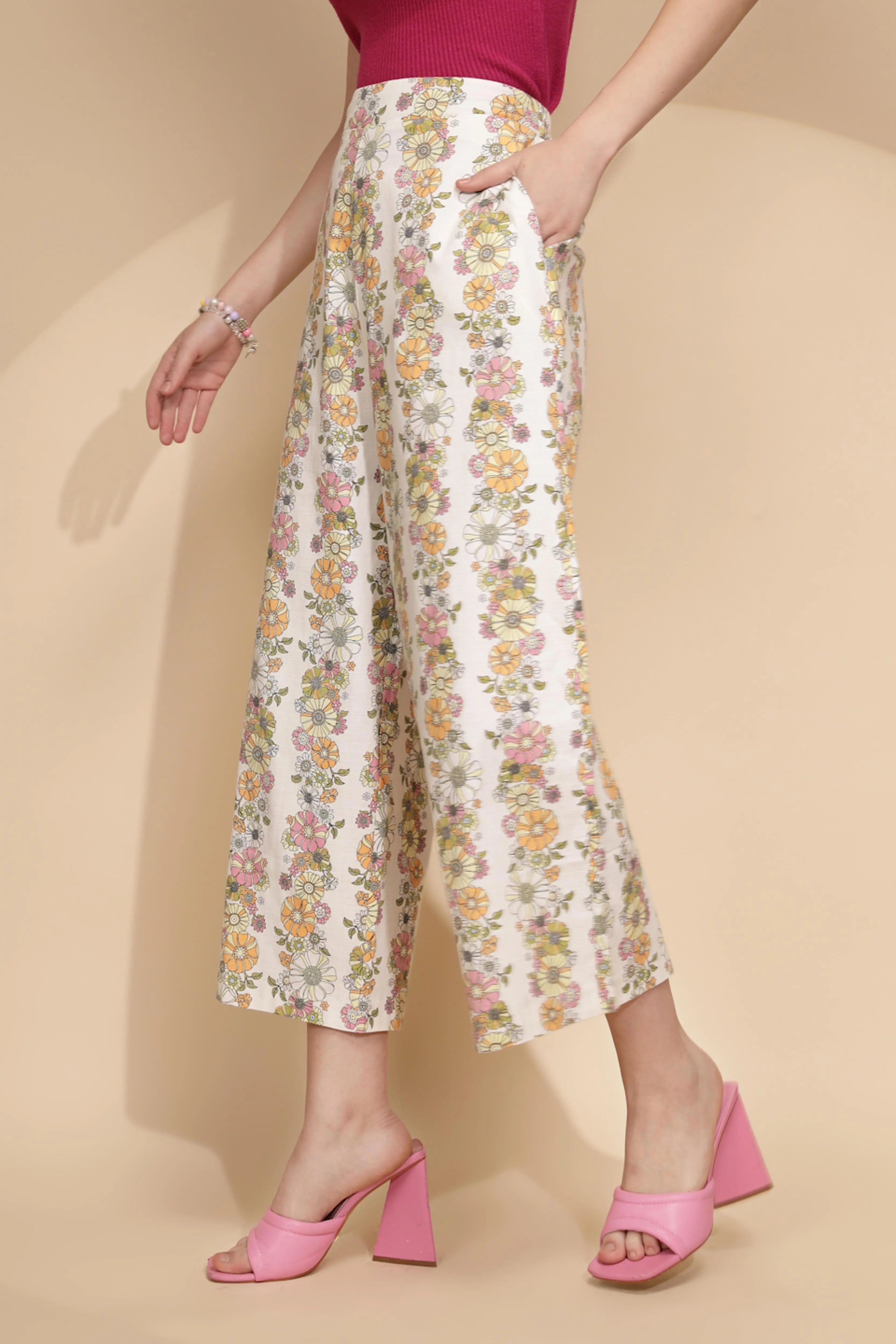 White Cotton Relaxed Fit Lower