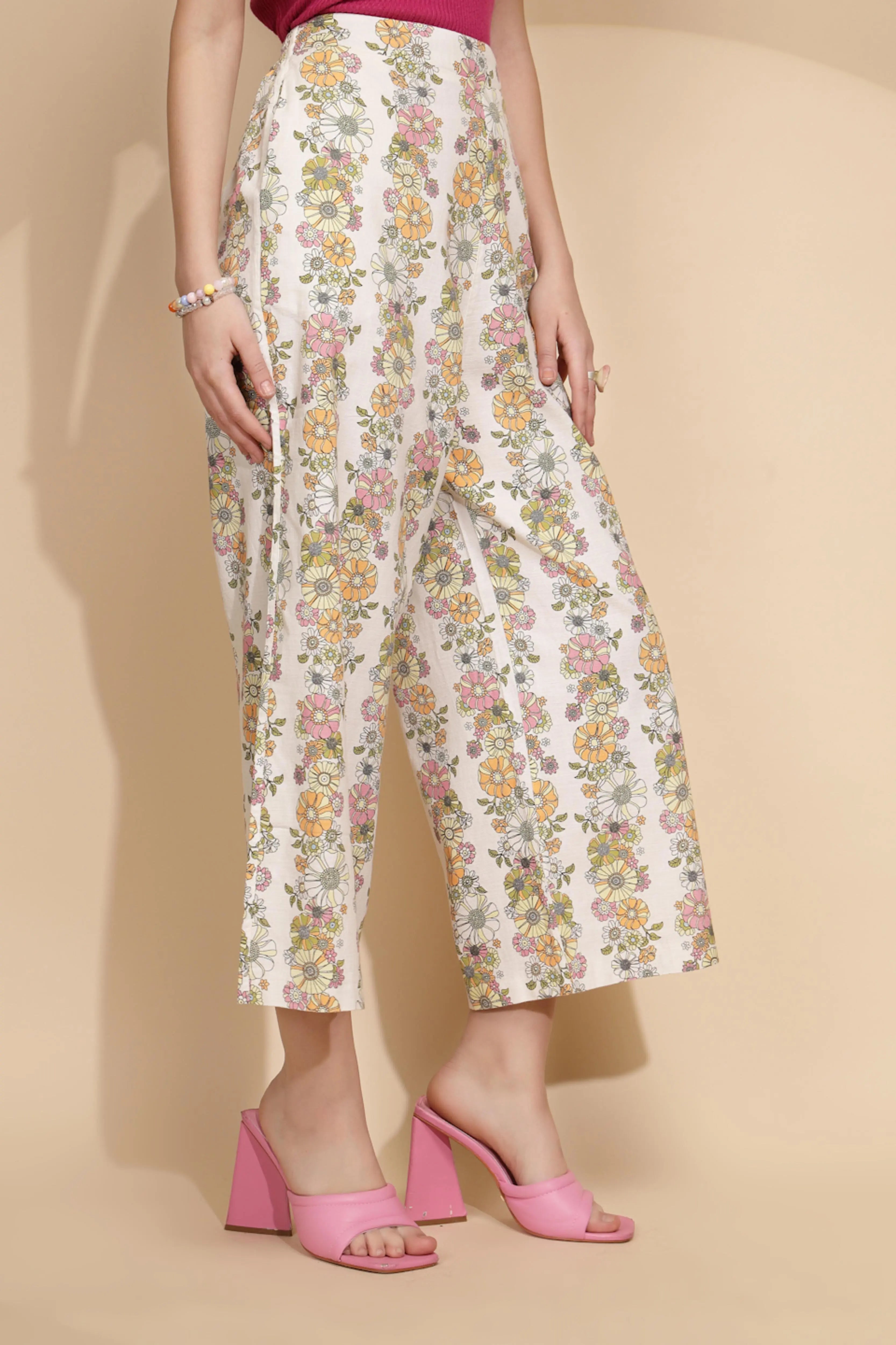 White Cotton Relaxed Fit Lower
