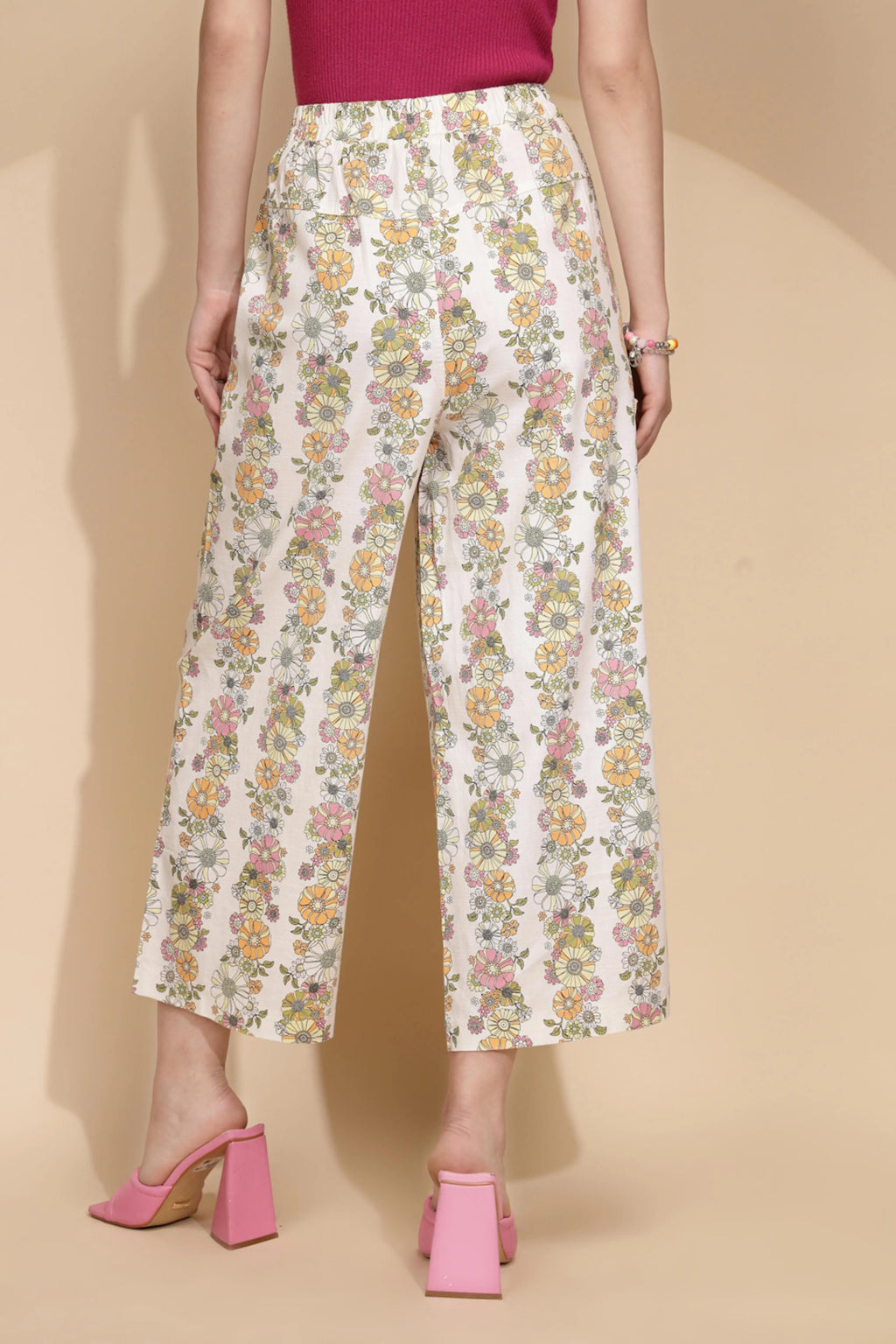 White Cotton Relaxed Fit Lower