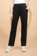 Black Cotton Blend Regular Fit Lower