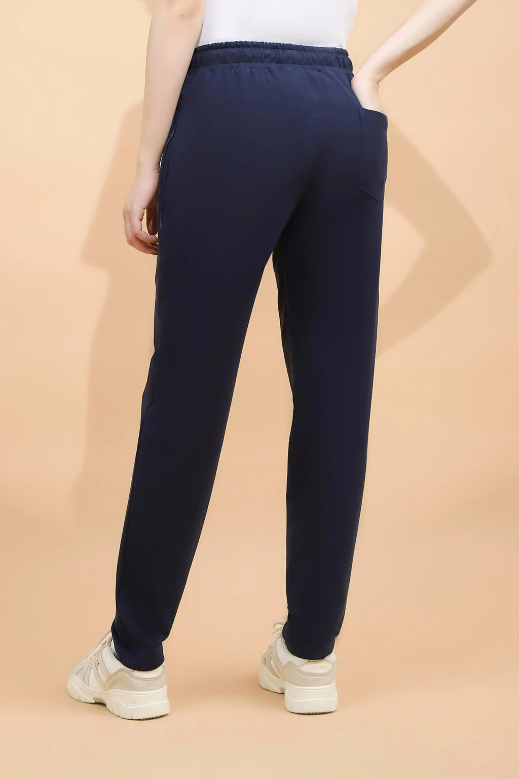 Blue Cotton Blend Regular Fit Lower
