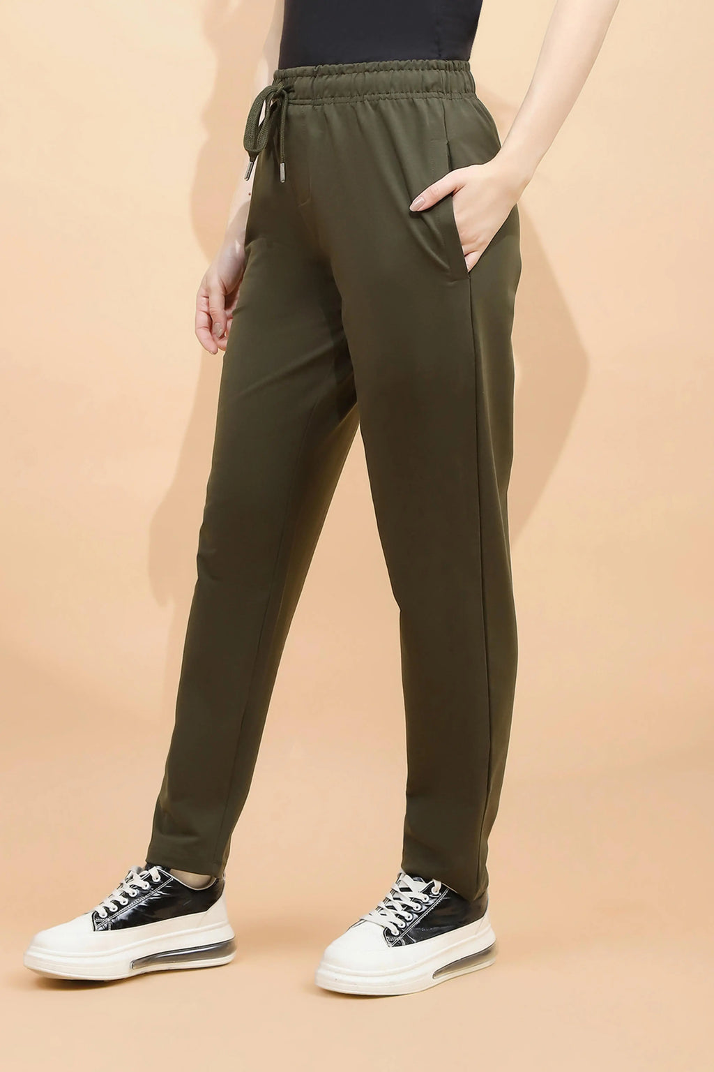 Olive Green Cotton Blend Lower