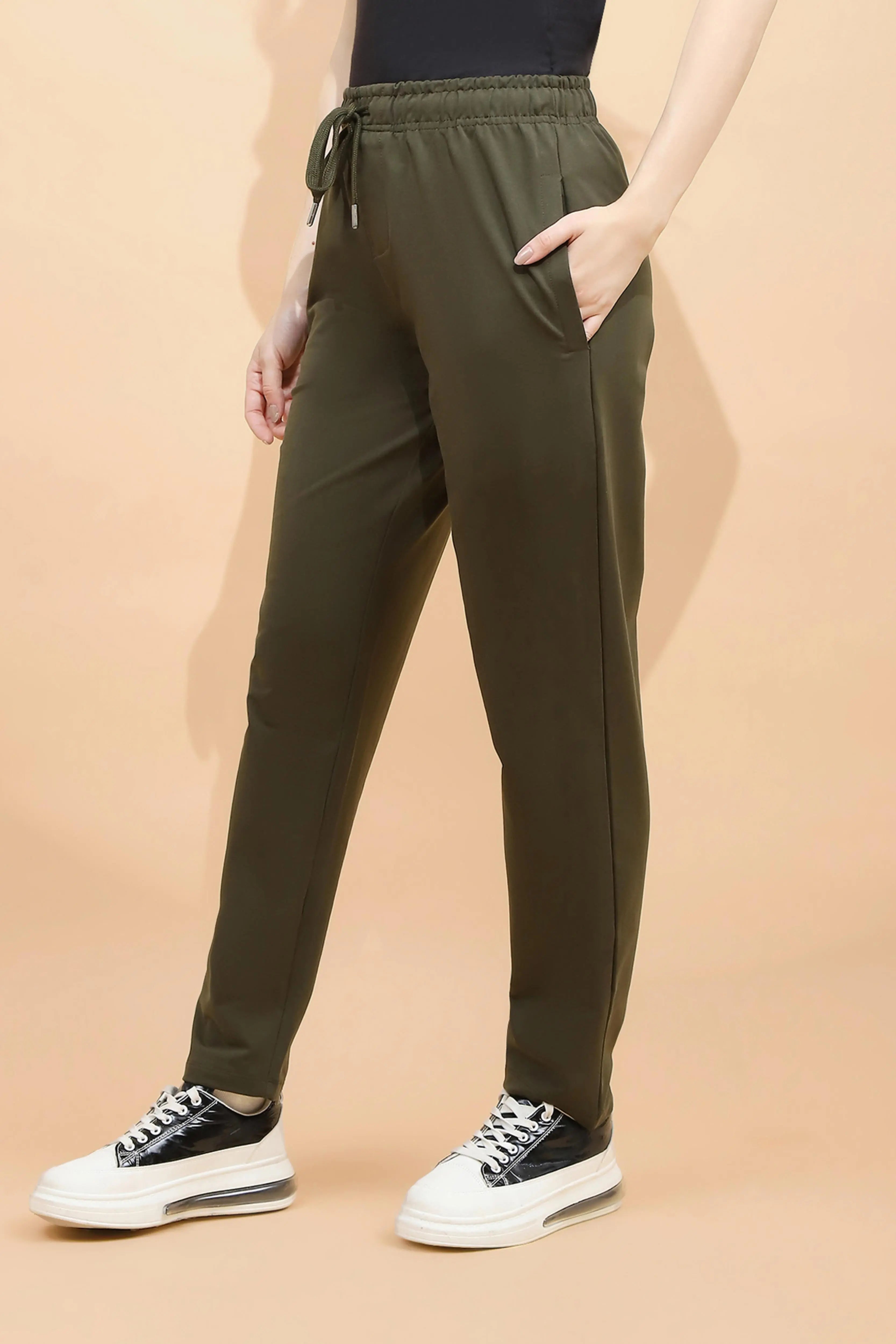Olive Green Cotton Blend Lower