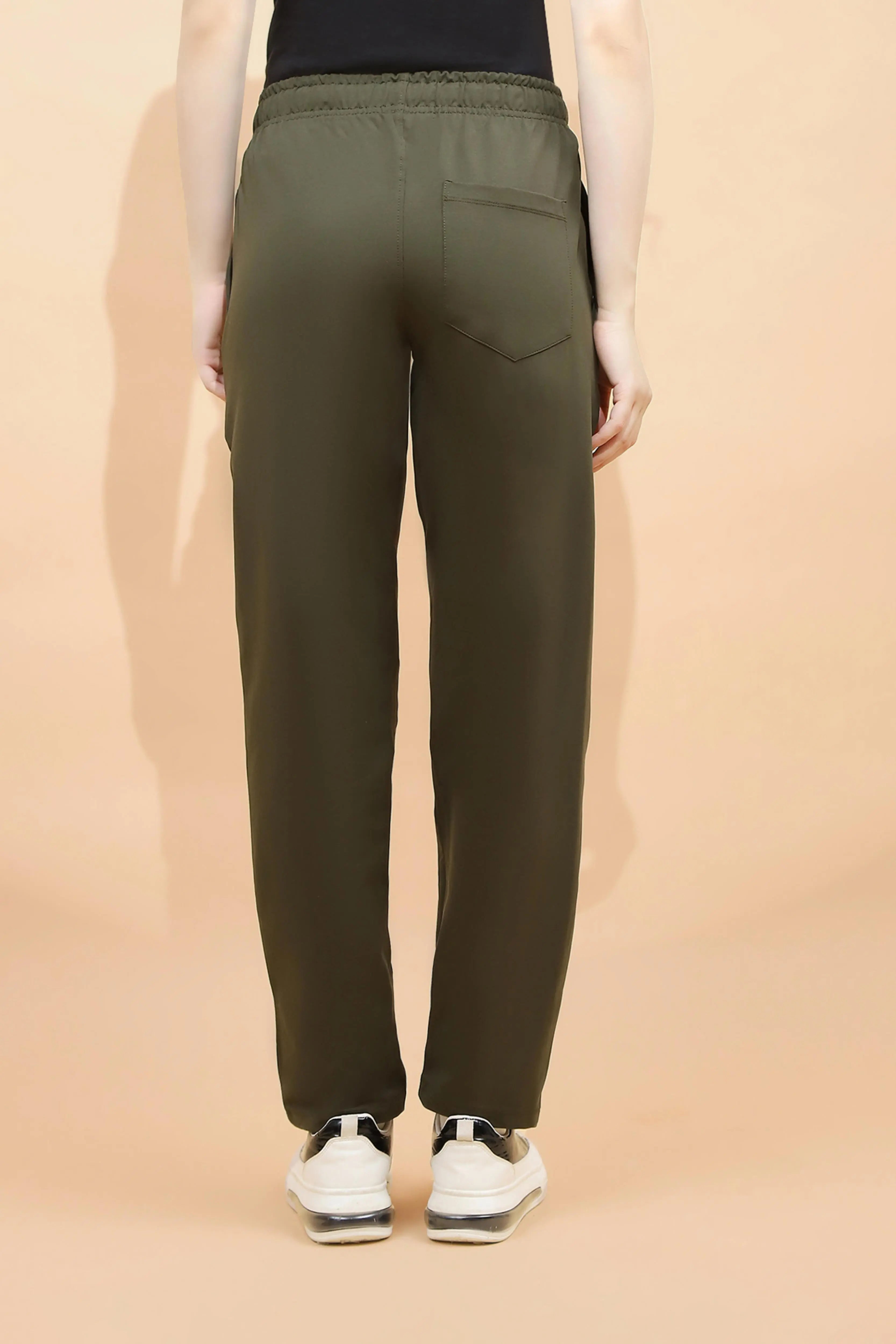 Olive Green Cotton Blend Lower