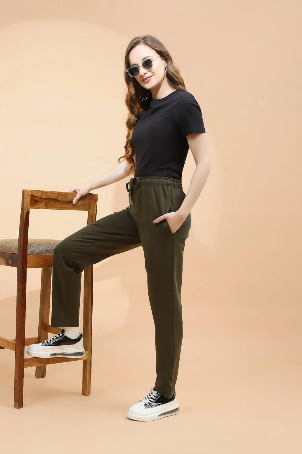 Olive Green Cotton Blend Lower