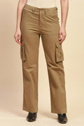 Khaki Cotton Straight Fit Cargo