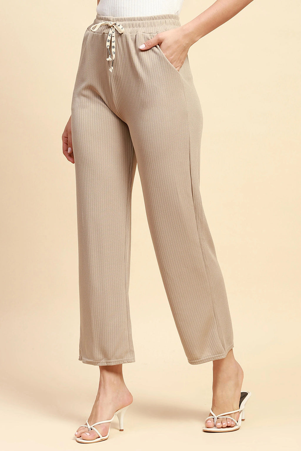 Beige Solid Lower