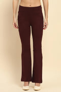 Burgundy Stretchable Bootcut Trouser