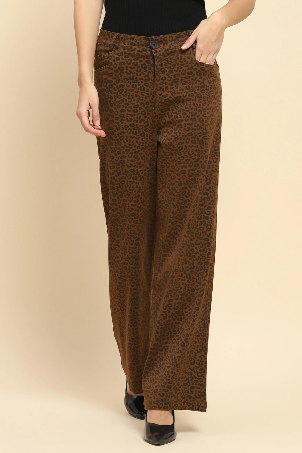 Animal Print Loose Fit Trouser