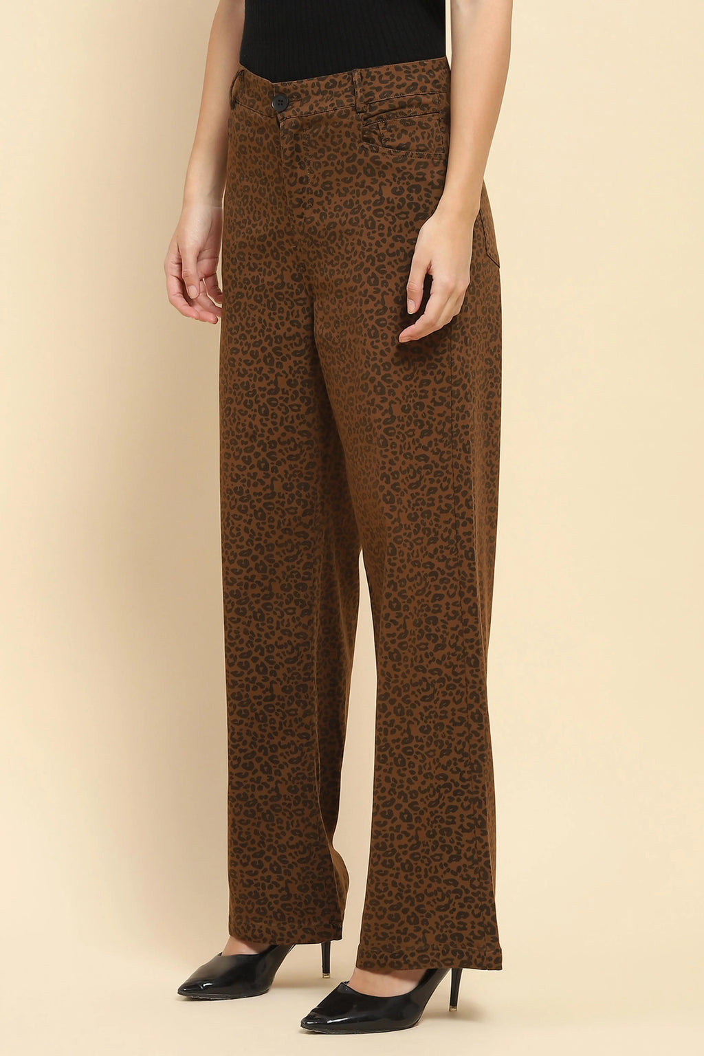 Animal Print Loose Fit Trouser