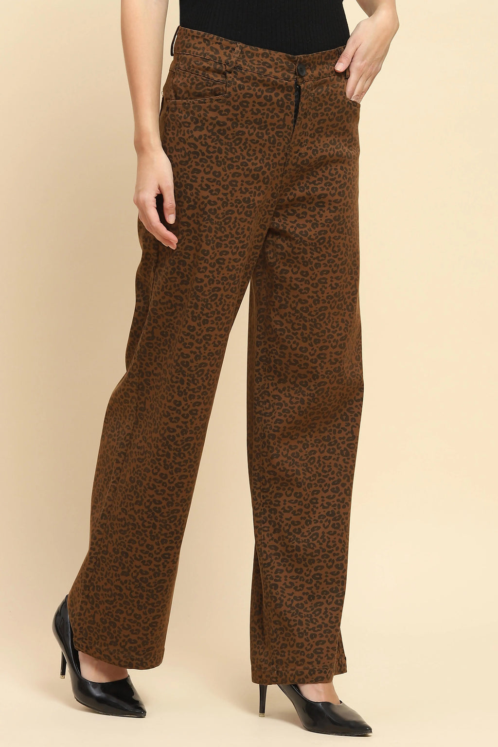 Animal Print Loose Fit Trouser