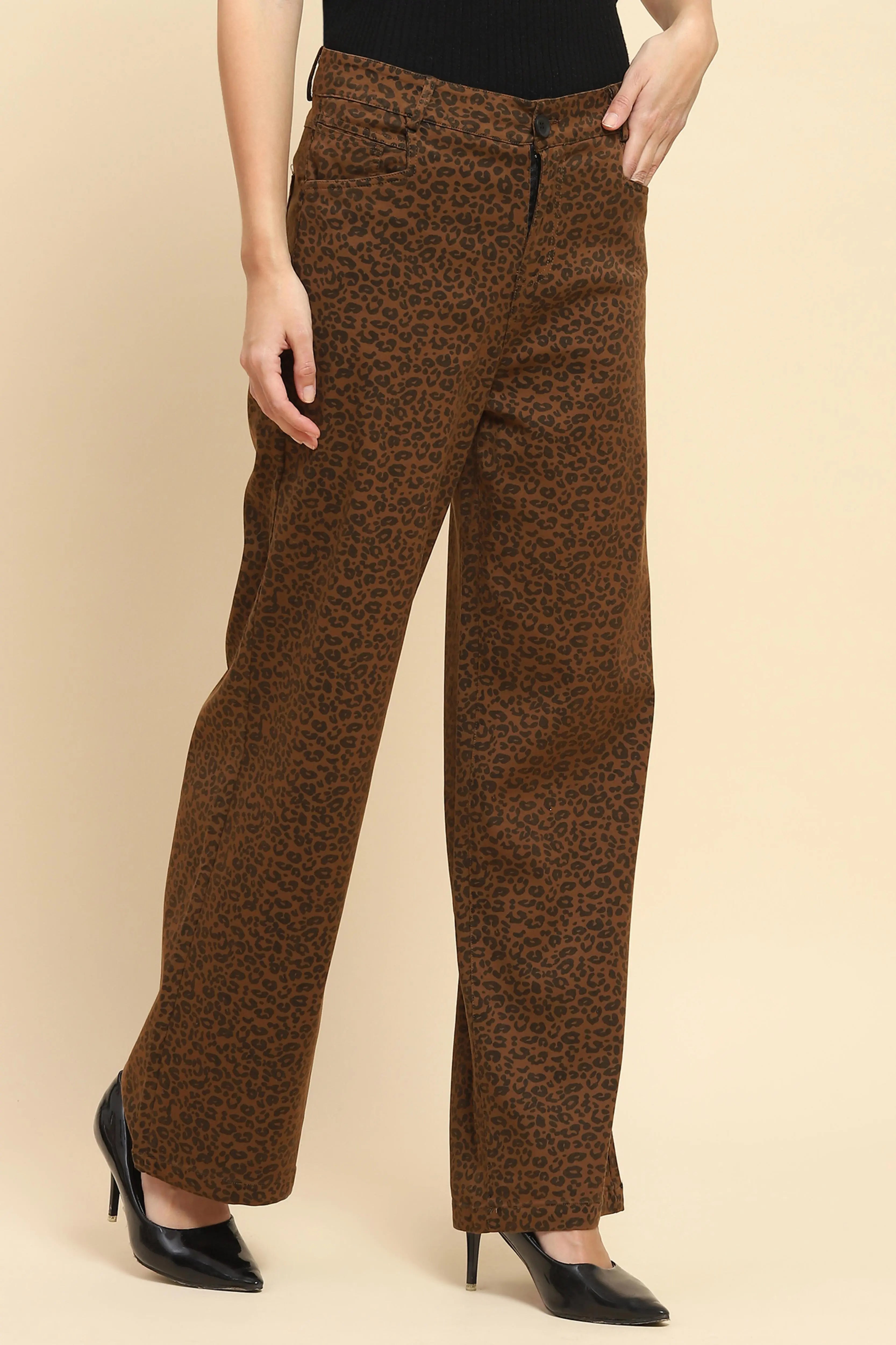 Animal Print Loose Fit Trouser