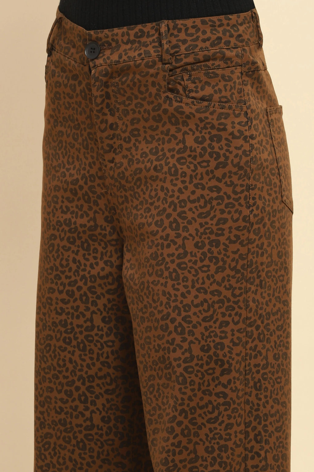 Animal Print Loose Fit Trouser