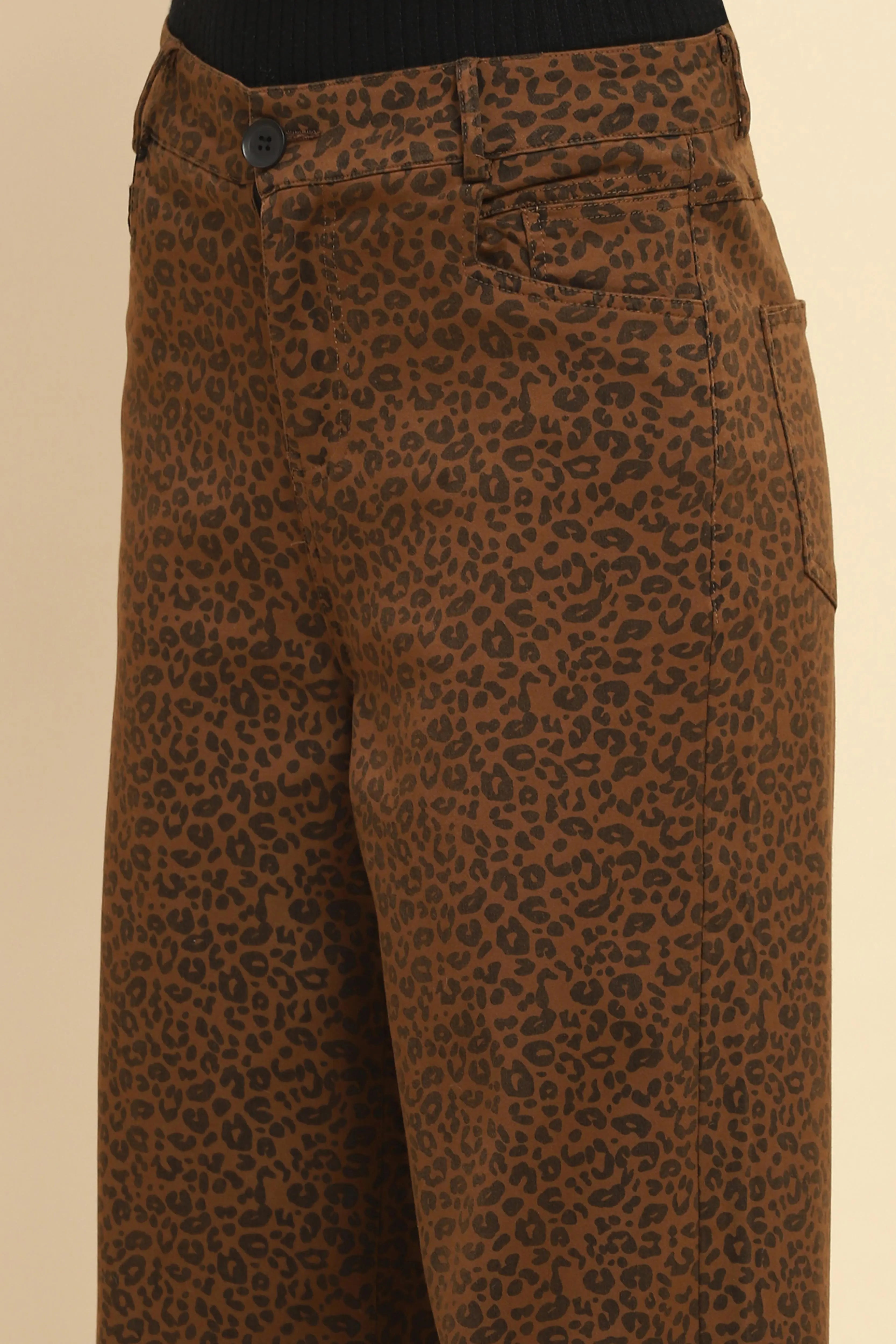 Animal Print Loose Fit Trouser