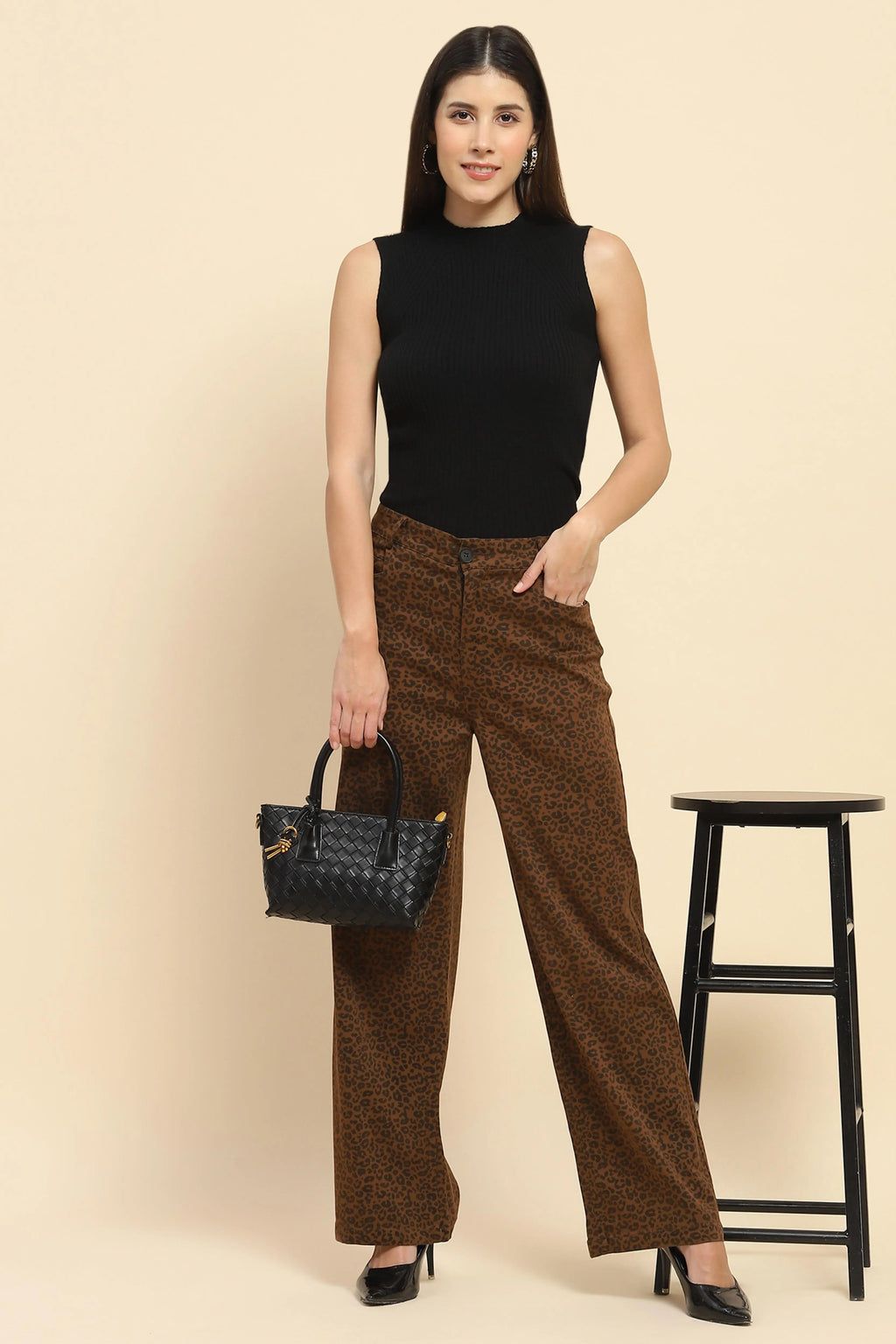 Animal Print Loose Fit Trouser