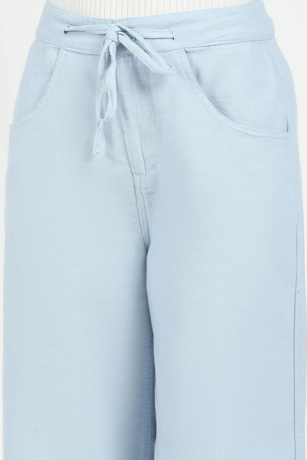 Blue Cotton Relaxed Fit Culottes
