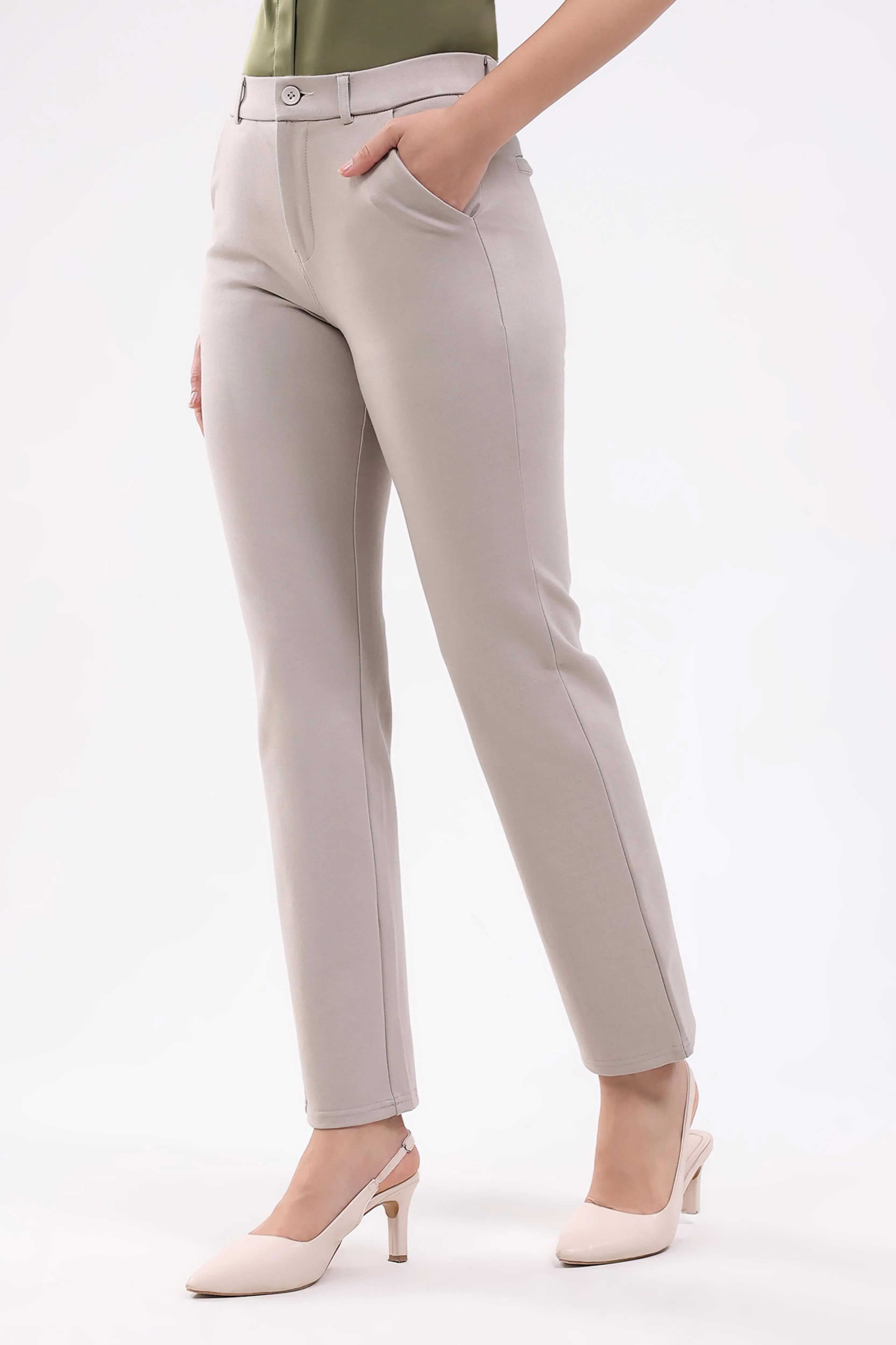 Fawn Straight Cotton Spandex Trousers