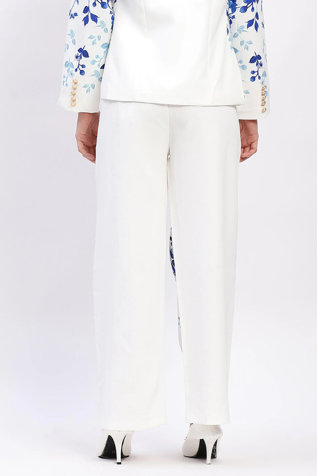 Elegant Floral Straight-Fit Trousers