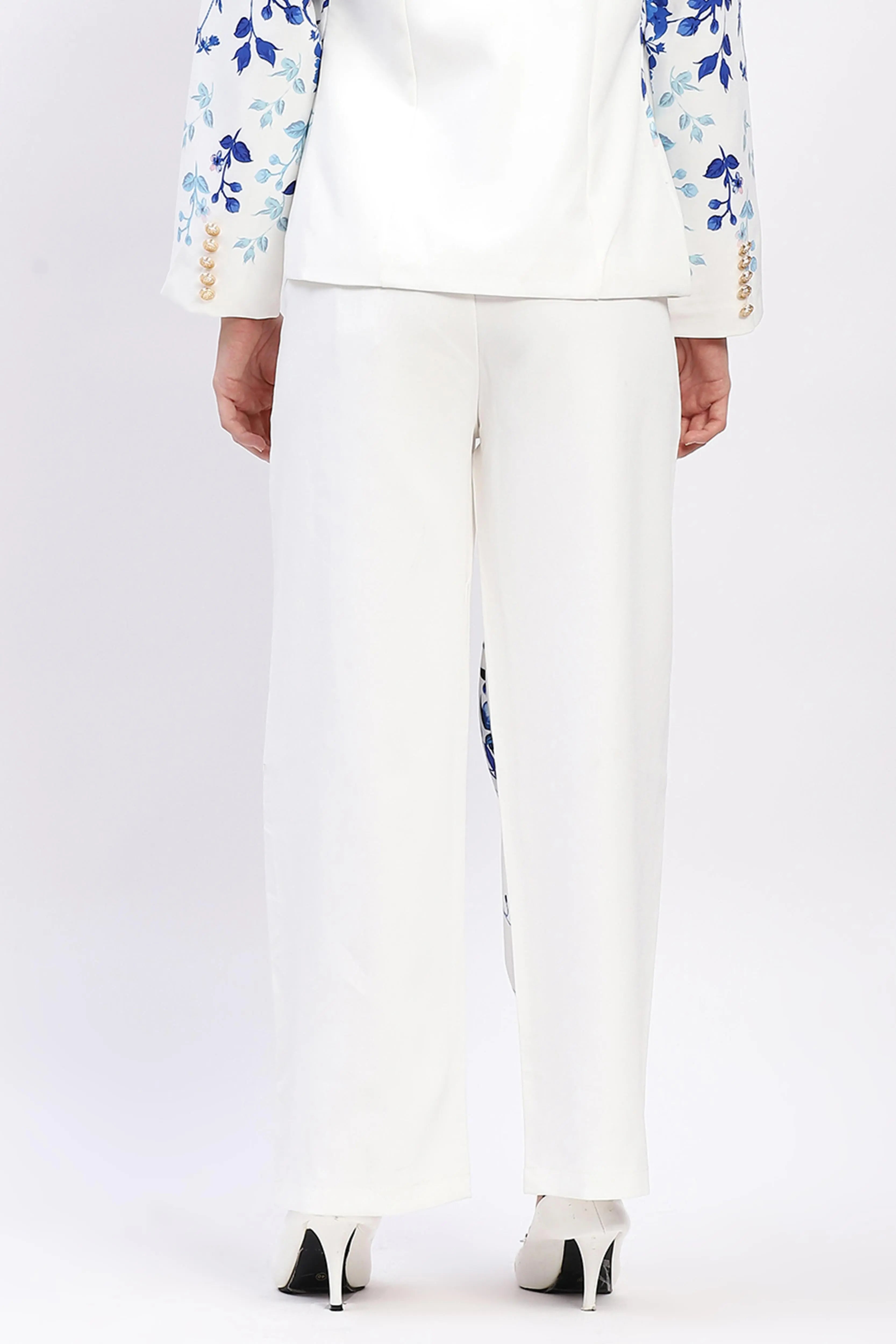 Elegant Floral Straight-Fit Trousers