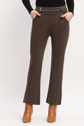 Brown Slim-Fit Bootcut Trousers